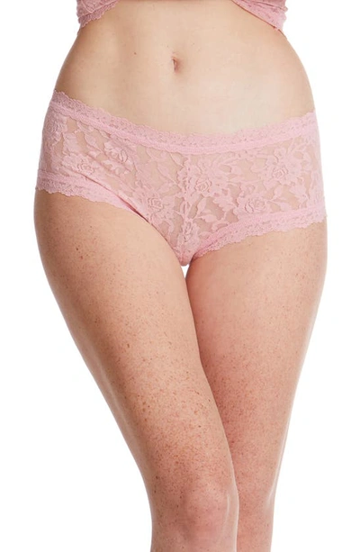 Shop Hanky Panky Signature Lace Boyshorts In Meadow Rose Pink
