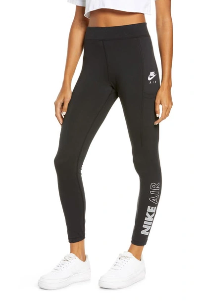 Shop Nike Air Pocket Leggings In Black/ White