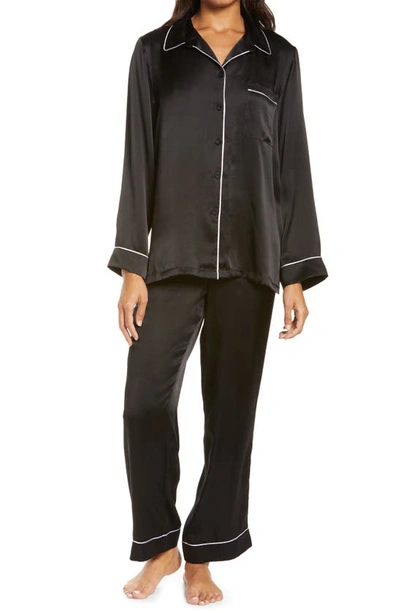 Shop Papinelle Silk Pajamas In Black