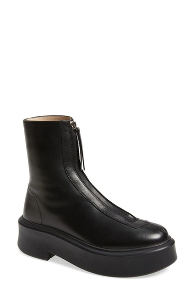 The Row Zipped Ankle Boots In Black