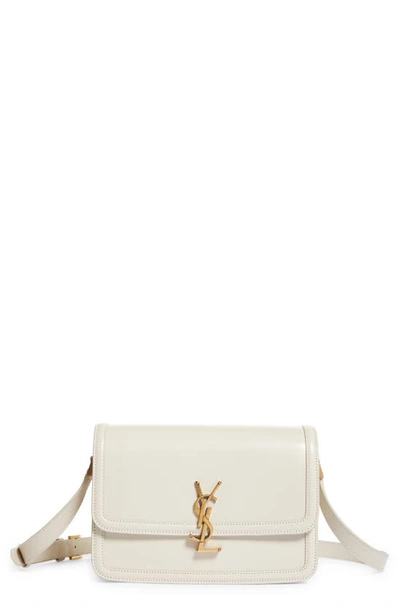 Shop Saint Laurent Medium Solferino Leather Shoulder Bag In Crema Soft