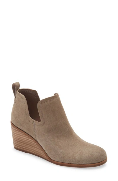 Shop Toms Kallie Wedge Bootie In Taupe Suede