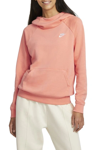 Shop Nike Essential Knit Hoodie In Crimson Bliss/ White