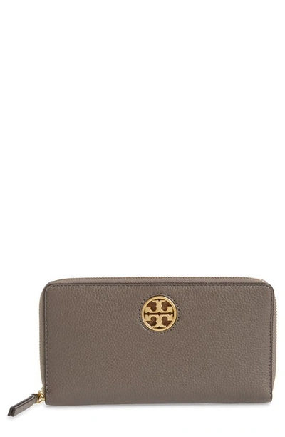 Tory Burch Silver Maple with Tag Carson Continental Wallet NWT  