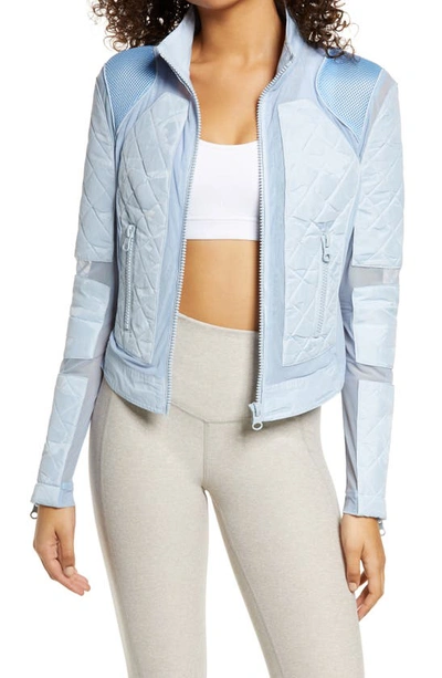 Camo Mesh Moto Jacket In Light Blue Camo