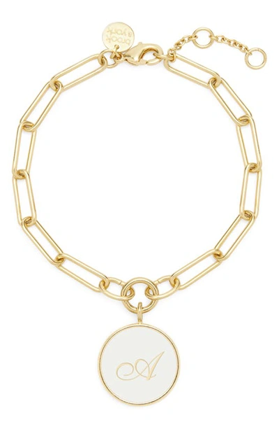 Shop Brook & York Callie Initial Enamel Pendant Bracelet In Gold A