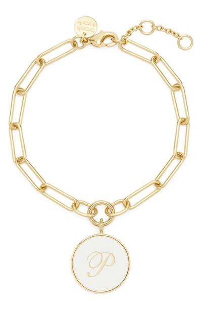 Shop Brook & York Brook And York Callie Initial Enamel Pendant Bracelet In Gold P