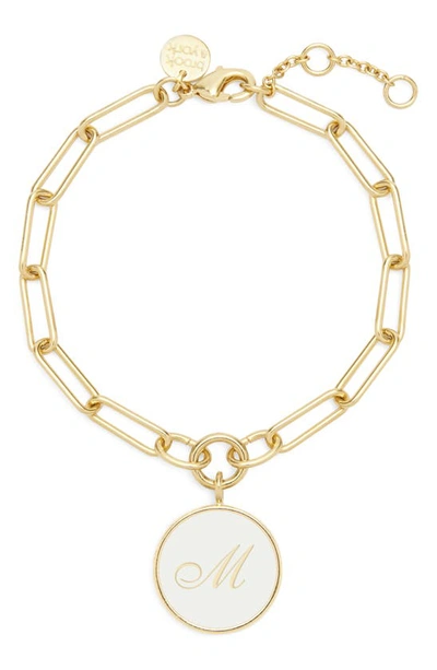 Shop Brook & York Callie Initial Enamel Pendant Bracelet In Gold M
