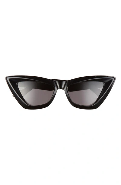 Shop Bottega Veneta 53mm Cat Eye Sunglasses In Black/ Grey