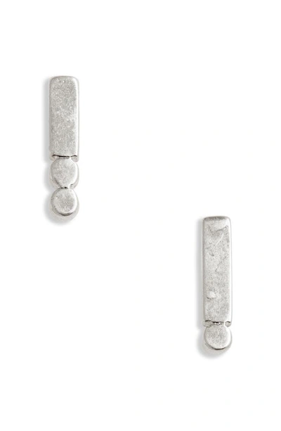 Shop Madewell Bar Stud Earrings In Vintage Silver