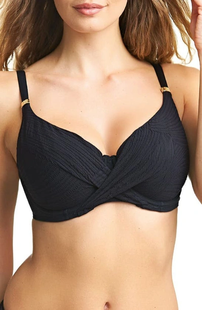 Shop Fantasie Ottawa Underwire Wrap Front Bikini Top In Black