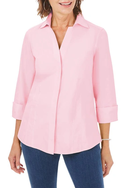 Shop Foxcroft Taylor Fitted Non-iron Shirt In Pink Paradise