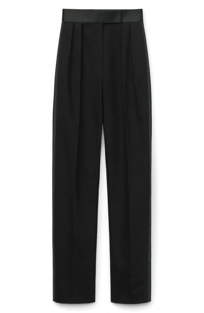 Shop Alexander Wang Pleated High Waist Tuxedo Trousers In Black