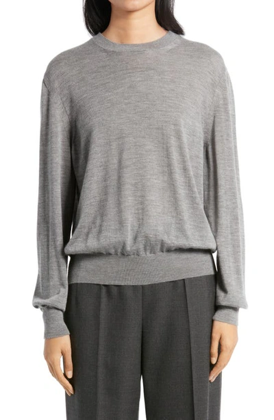 Shop The Row Islington Crewneck Cashmere Sweater In Medium Grey