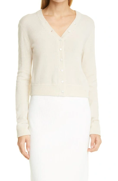 Shop Vince Cashmere Cardigan In Light Shell