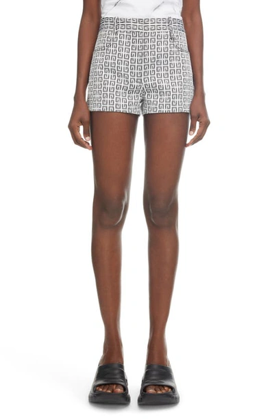 Shop Givenchy 4g Logo Jacquard Shorts In Black/ White