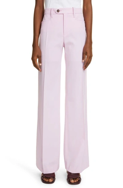Shop Chloé Straight Leg Wool Trousers In Sweet Lilac