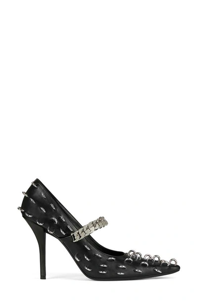 Shop Givenchy Chain Strap Pierced Pointed Toe Pump In Black