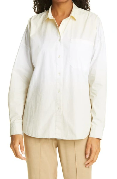 Shop Atm Anthony Thomas Melillo Oversize Cotton Poplin Boyfriend Shirt In Vapor / Talc / Canvas Combo