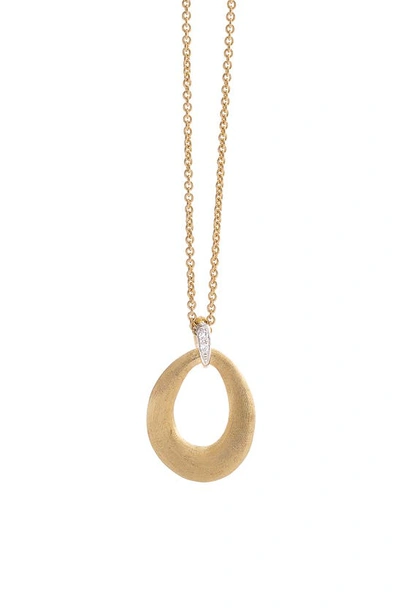 Shop Marco Bicego Lucia 18k Yellow Gold & Diamond Loop Pendant Necklace In White Gold/ Yellow God