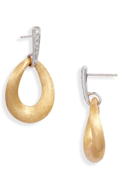 Shop Marco Bicego Lucia 18k Yellow Gold & Diamond Loop Earrings In Yellow/ White Gold
