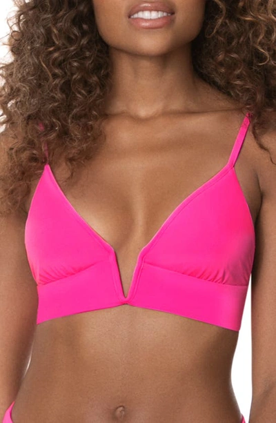 Maaji Parade Reversible V-wire Bikini Top In Pink
