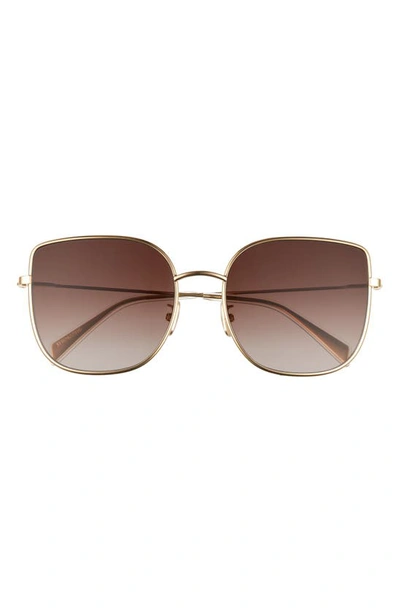 Shop Celine 59mm Gradient Flat Front Butterfly Sunglasses In Transparent Clear/ Rose