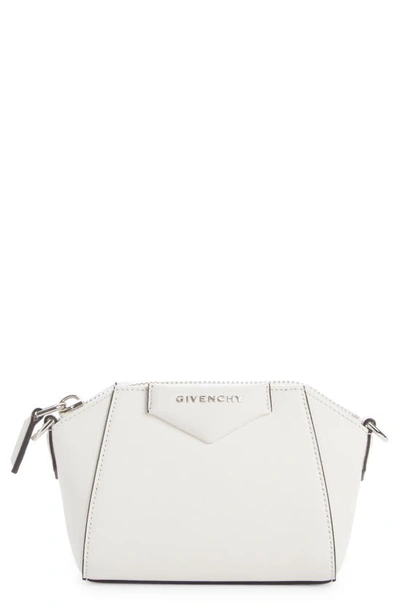 Shop Givenchy Nano Antigona Sugar Leather Crossbody Bag In Ivory