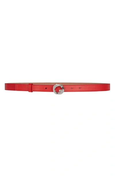 Shop Givenchy 'g' Chain Buckle Leather Belt In Red