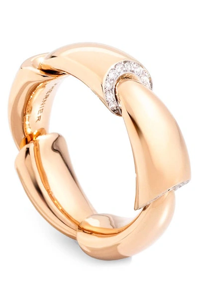 Shop Vhernier Calla Media Diamond Ring In Rose Gold/ Diamond
