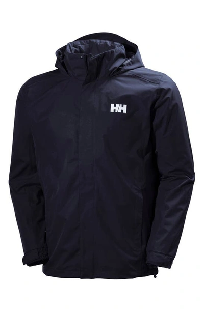 Helly Hansen Dubliner Water & Wind Proof Hooded Jacket In Navy