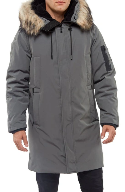 Shop Vince Camuto Down & Feather Fill Parka In Grey