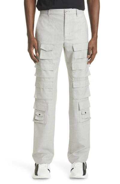 Shop Givenchy Slim Fit Cargo Trousers In Light Grey Melange