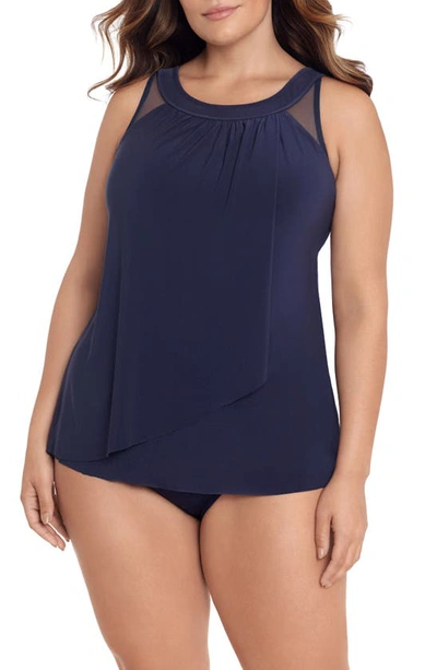 Shop Miraclesuitr Illusionists Ursula Swim Top In Midnight Blue