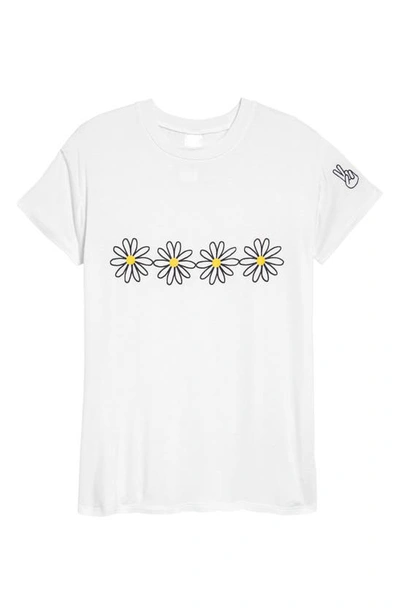 Shop Nordstrom Kids' Graphic Tee In White- Yellow Daisy Stripe
