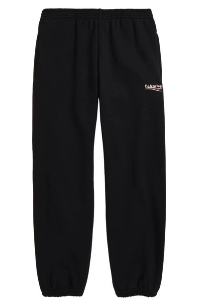 Shop Balenciaga Election Logo Jogger Sweatpants In Black/ White