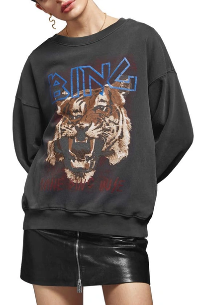 Shop Anine Bing Tiger Sweatshirt In Black