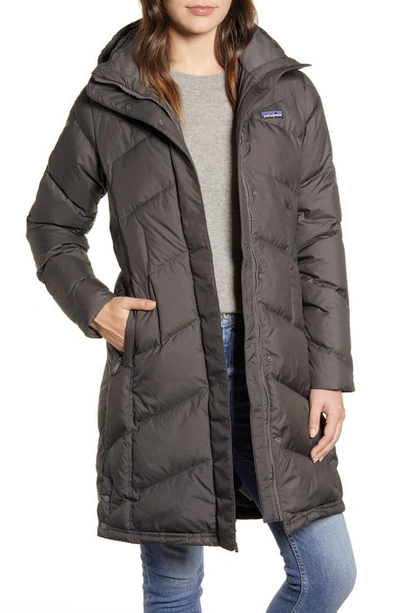 Shop Patagonia Down With It Hooded Down Parka In Forge Grey