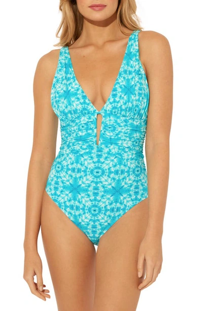Bleu Rod Beattie Make Waves Mio One-piece Swimsuit In Laguna Teal