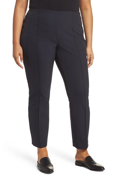 Shop Lafayette 148 Acclaimed Gramercy Stretch Pants In Ink