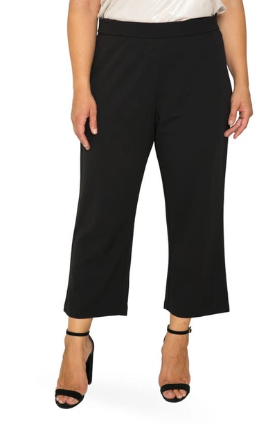 Shop Standards & Practices High Waist Stretch Crepe Crop Pants In Black