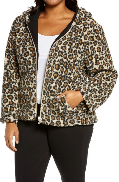 Shop Chaser Cozy Leopard Zip Hoodie In Animal Print