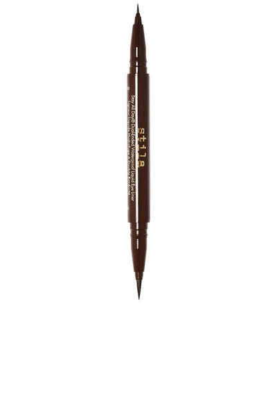 Shop Stila Stay All Day Dual-ended Waterproof Liquid Eye Liner In Dark Brown