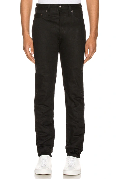 Shop 3sixteen Narrow Tapered Denim In Double Black Selvedge