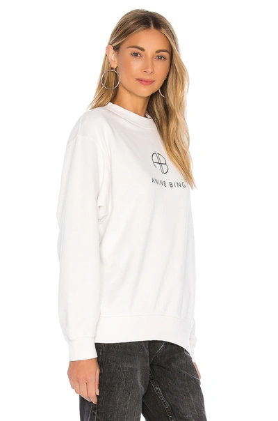Shop Anine Bing Ramona Monogram Sweatshirt In White