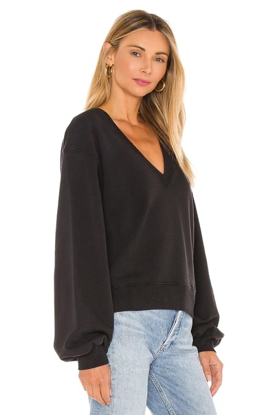 Shop Agolde Balloon Sleeve Sweatshirt In Black