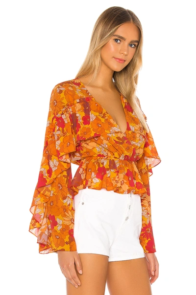 Shop House Of Harlow 1960 X Revolve Makana Blouse In 70s Floral Multi