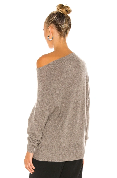 Brochu Walker Lori Off Shoulder Cashmere Sweater In Otter Melange