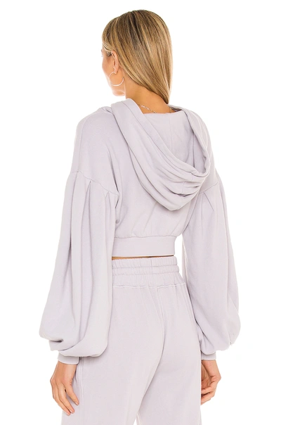 Shop Lovers & Friends Pleated Sleeve Hoodie In Moonbeam Taupe