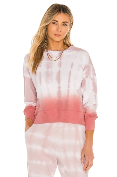 Shop 525 Tie Dye Dip Dye Basic Crew Sweatshirt In Rose Clay Multi